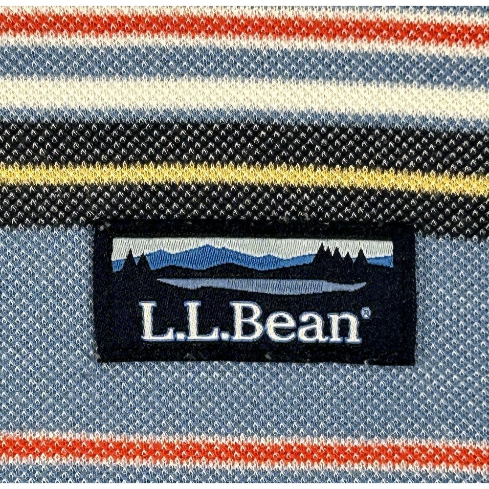 LL Bean Quarter Zip Pullover Men's XL Multicolor‎ Striped Comfort Stretch Pique - Picture 5 of 10